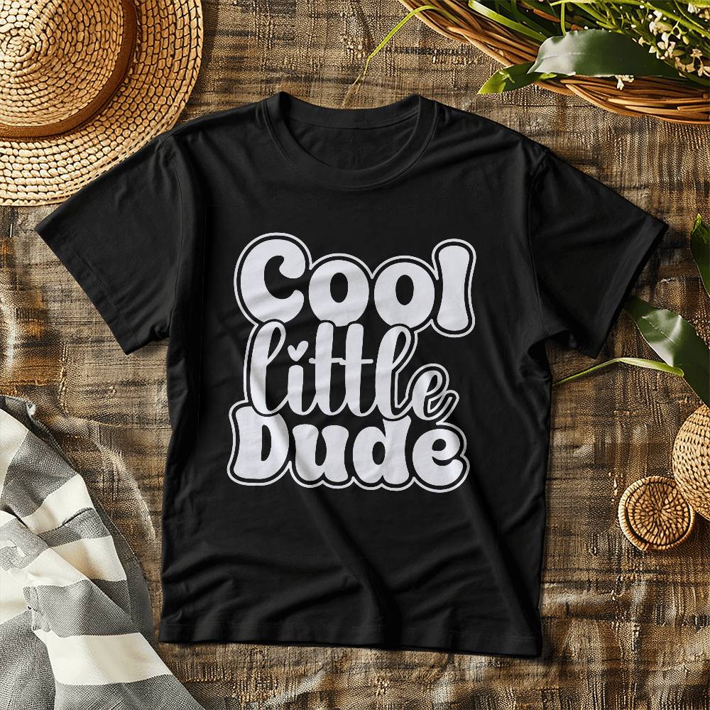 Cool Little Dude (BLACK) - Bella + Canvas 3001B Baby Jersey Tee Front Print Design - Gift for Son - Gift for Daughter