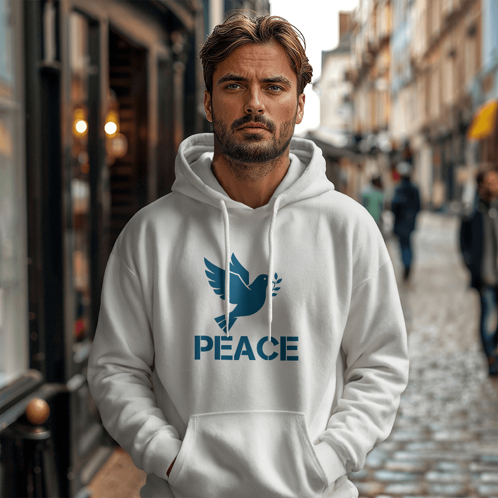 PEACE - Gildan 18500 Unisex Hooded Sweatshirt Front Print - Gift for Her - Gift for Him