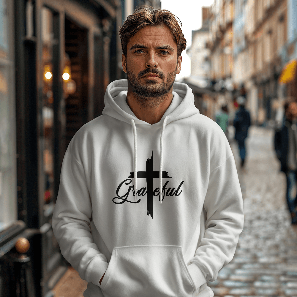 Grateful - Gildan 18500 Unisex Hooded Sweatshirt Front Print - Gift for Her - Gift for Him