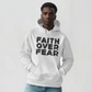 Faith Over Fear (Black) - Gildan 18500 Unisex Hooded Sweatshirt Front Print - Gift for Her - Gift for Him