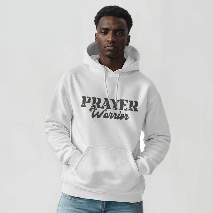 Prayer Warrior (Black) Hooded Sweatshirt – Gift for Her - Gift for Him