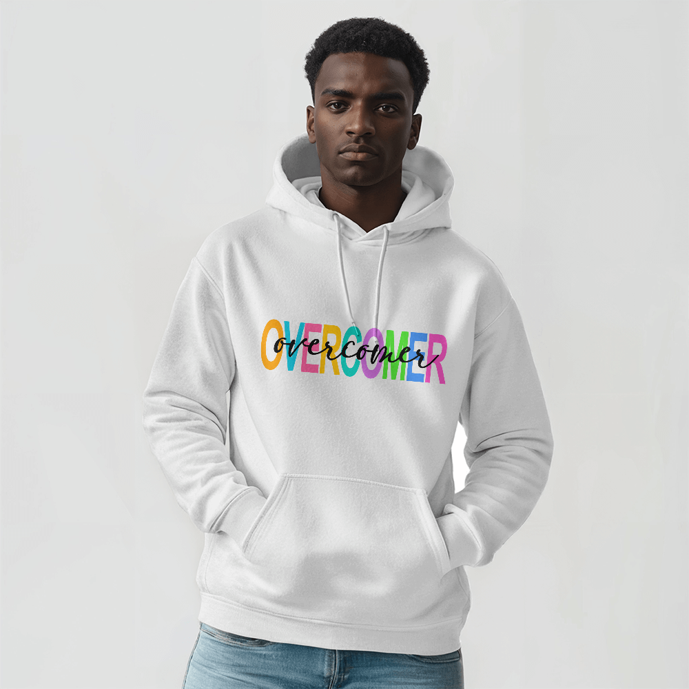 Overcomer - Gildan 18500 Unisex Hooded Sweatshirt Front Print - Gift for Her - Gift for Him