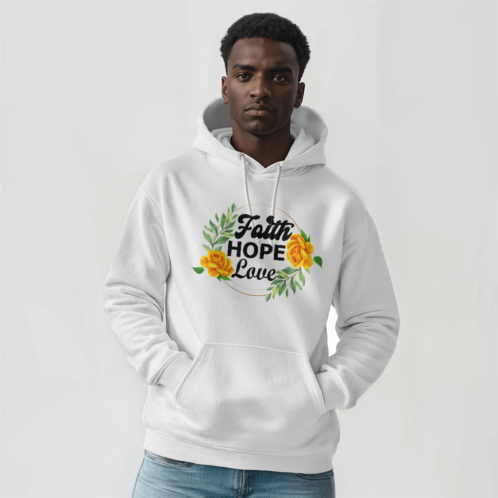 Faith Hope Love - Gildan 18500 Unisex Hooded Sweatshirt Front Print - Gift for Her - Gift for Him