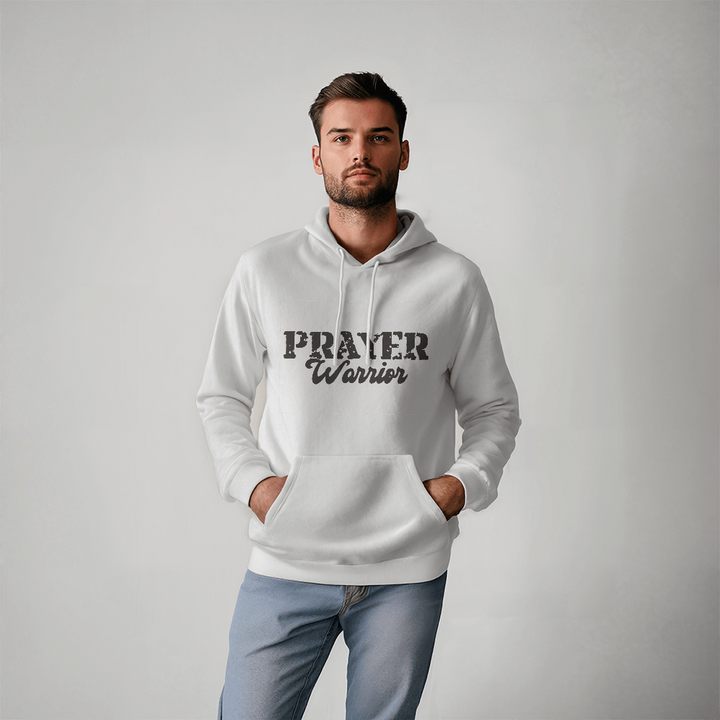 Prayer Warrior (Black) Hooded Sweatshirt – Gift for Her - Gift for Him