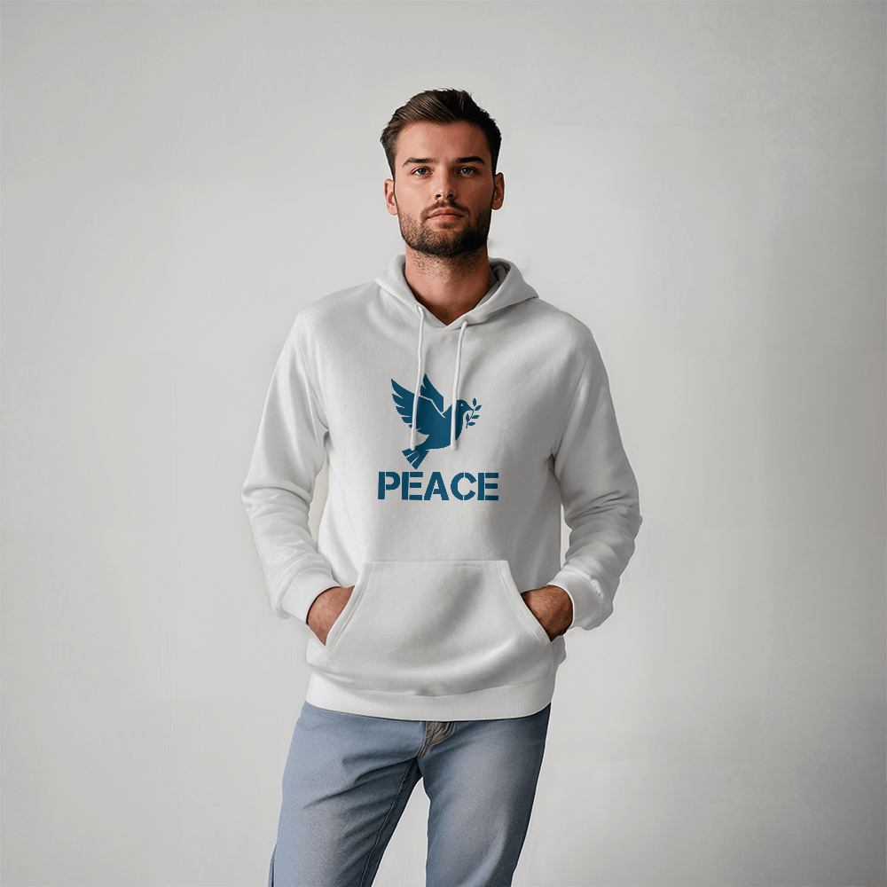 PEACE - Gildan 18500 Unisex Hooded Sweatshirt Front Print - Gift for Her - Gift for Him