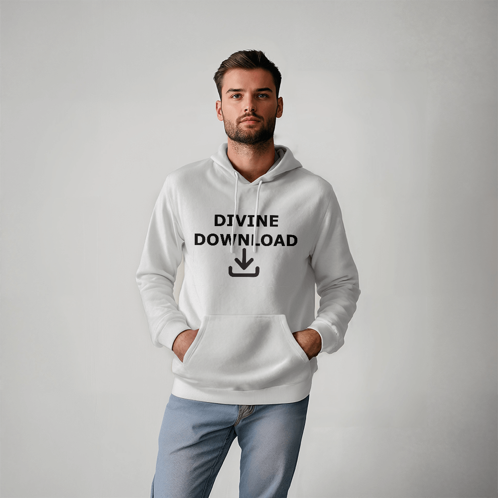 Divine Download (Black) Hooded Sweatshirt – Gift for Her - Gift for Him