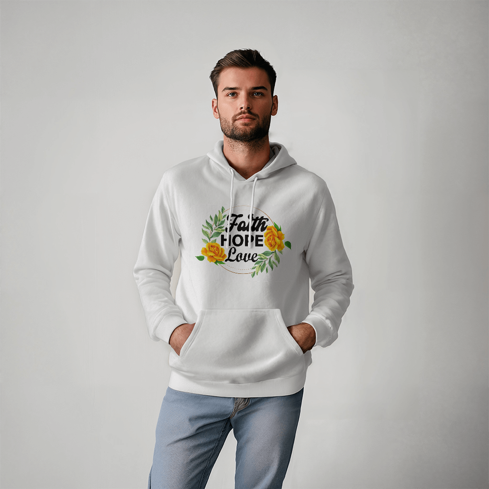Faith Hope Love - Gildan 18500 Unisex Hooded Sweatshirt Front Print - Gift for Her - Gift for Him