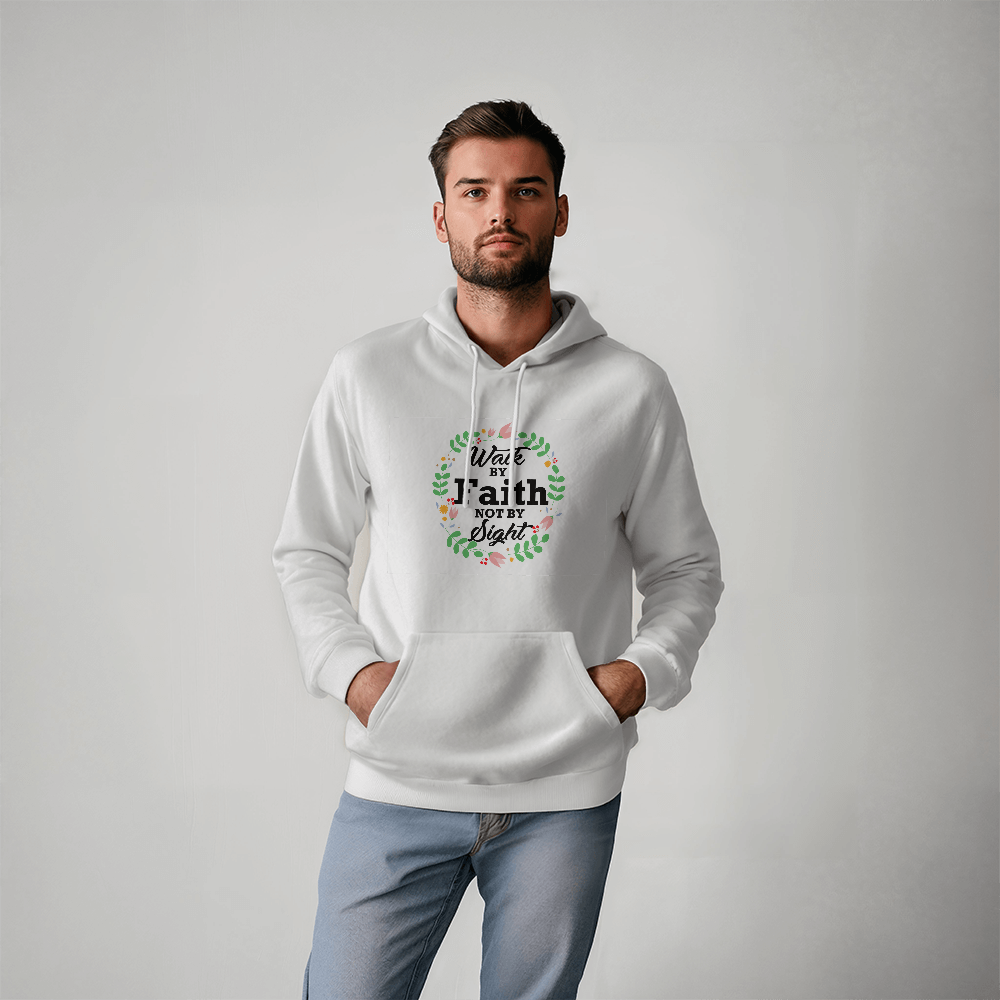 Walk By Faith Not By Sight - Gildan 18500 Unisex Hooded Sweatshirt Front Print - Gift for Her - Gift for Him