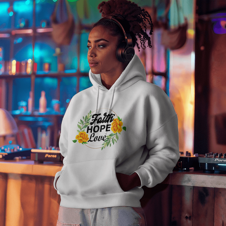 Faith Hope Love Hooded Sweatshirt – Gift for Her - Gift for Him