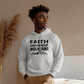 Faith Moves Mountains (Black) - Gildan 18500 Unisex Hooded Sweatshirt Front Print - Gift for Her - Gift for Him
