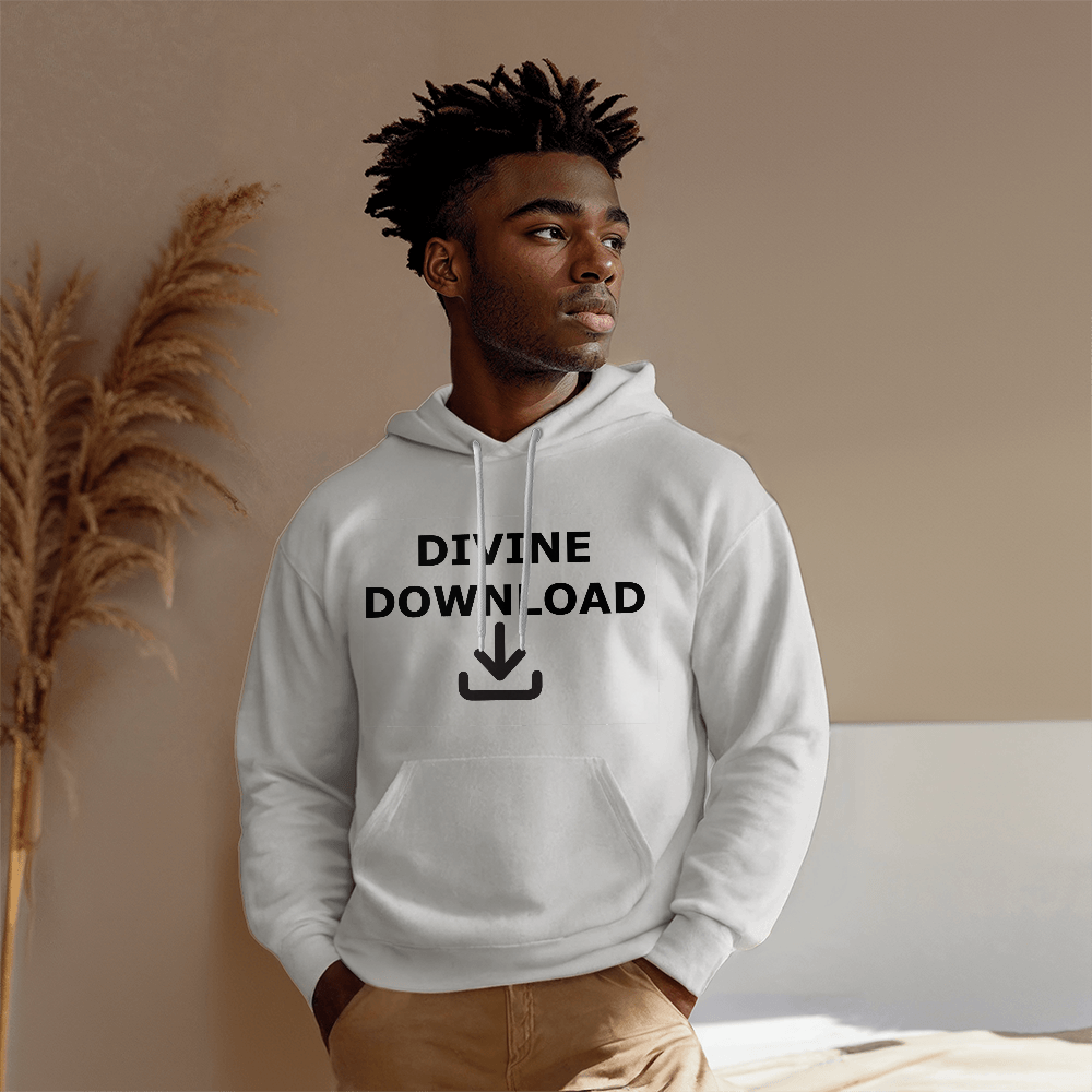 Divine Download (Black) Hooded Sweatshirt – Gift for Her - Gift for Him