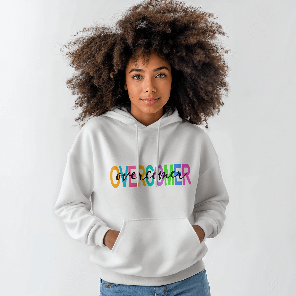 Overcomer - Gildan 18500 Unisex Hooded Sweatshirt Front Print - Gift for Her - Gift for Him