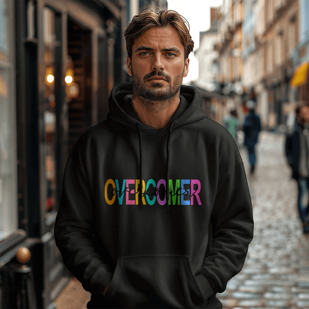 Overcomer - Gildan 18500 Unisex Hooded Sweatshirt Front Print - Gift for Her - Gift for Him