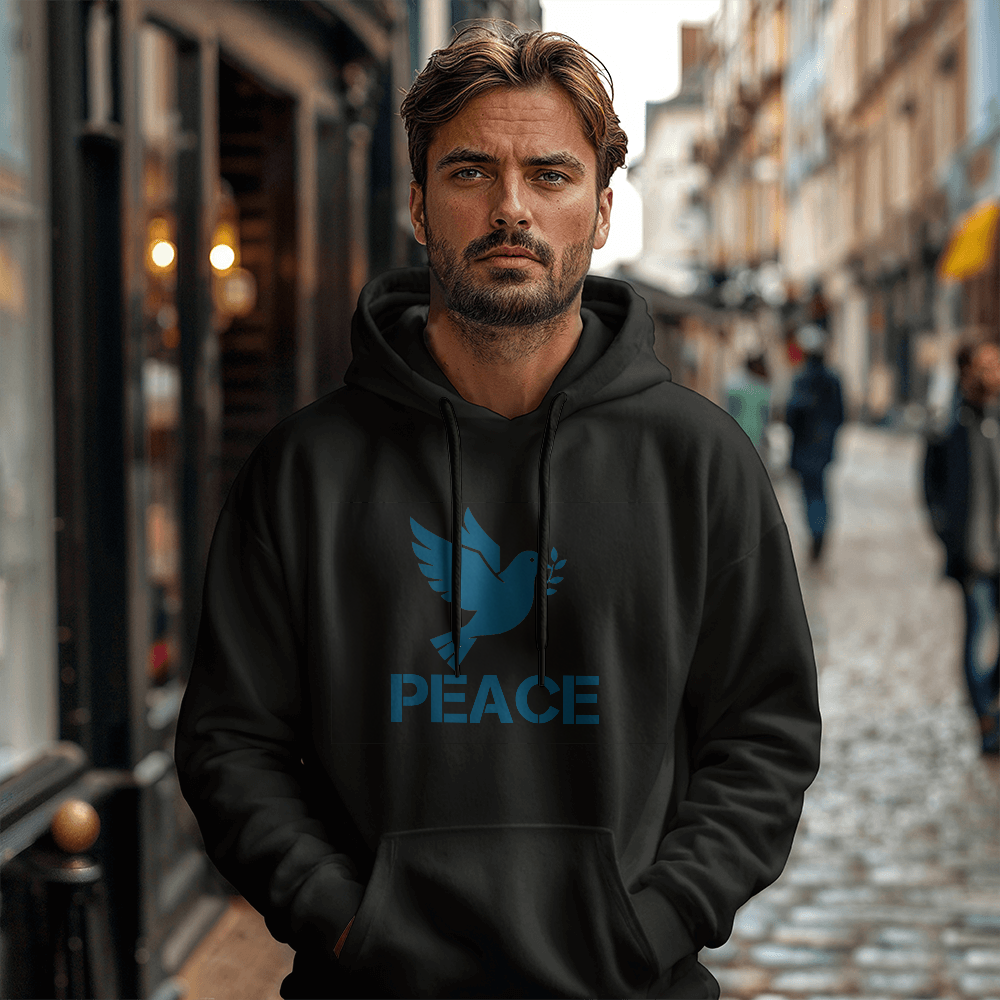 PEACE - Gildan 18500 Unisex Hooded Sweatshirt Front Print - Gift for Her - Gift for Him