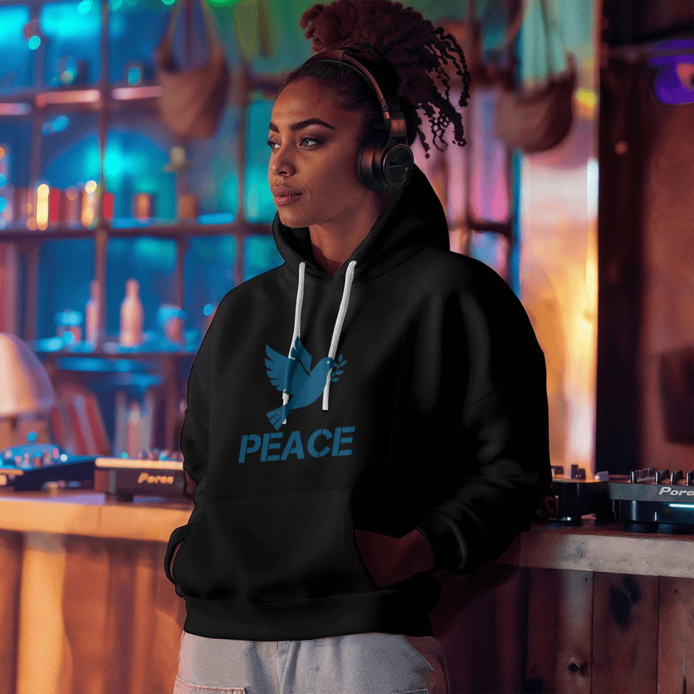 PEACE - Gildan 18500 Unisex Hooded Sweatshirt Front Print - Gift for Her - Gift for Him