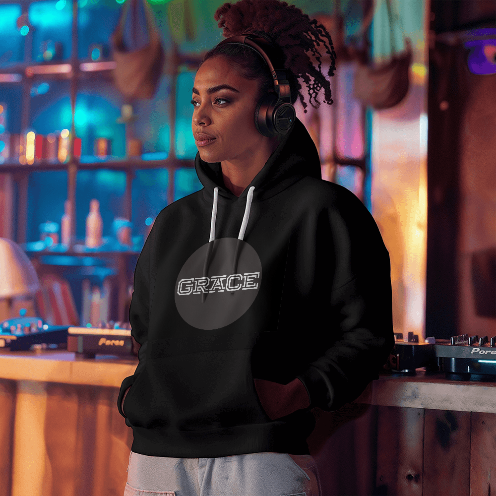 GRACE - Gildan 18500 Unisex Hooded Sweatshirt Front Print - Gift for Her - Gift for Him