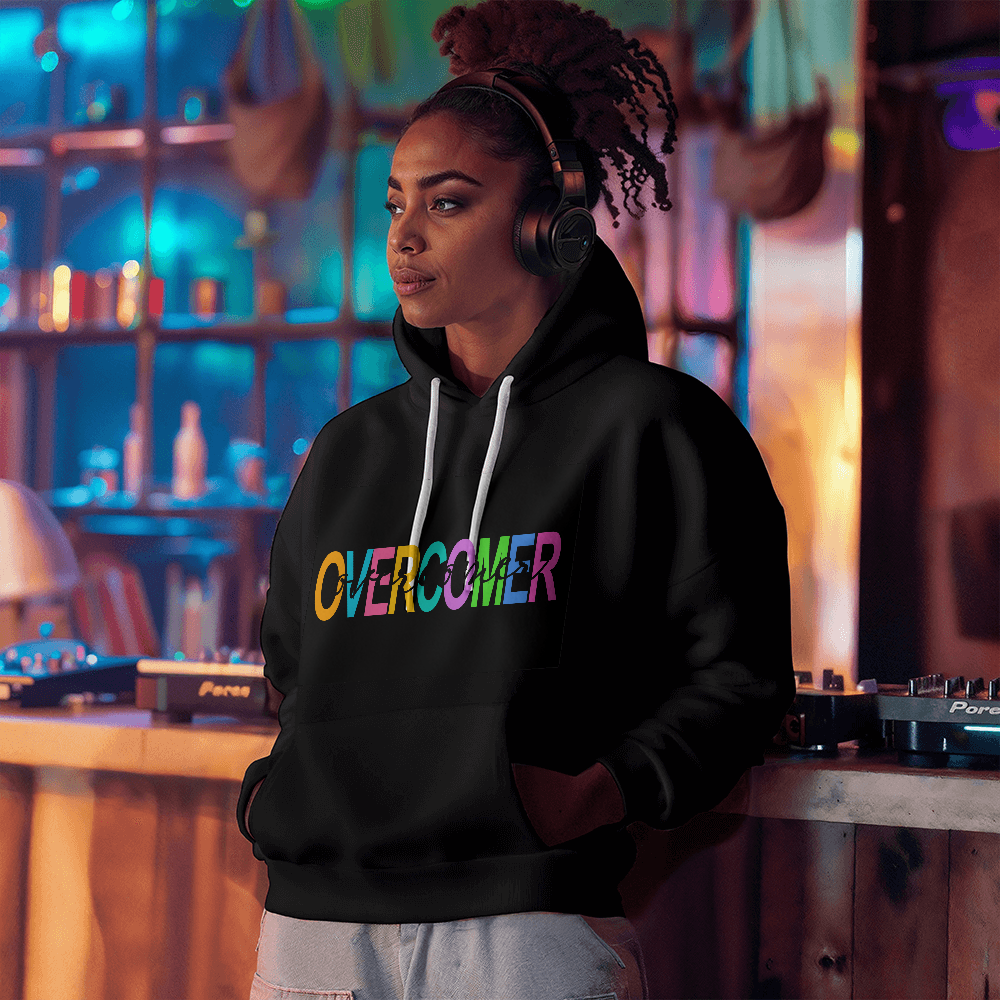 Overcomer - Gildan 18500 Unisex Hooded Sweatshirt Front Print - Gift for Her - Gift for Him
