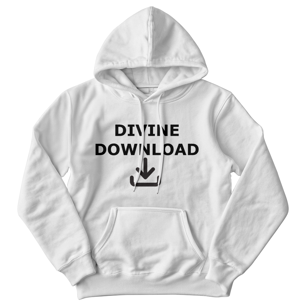 Divine Download (Black) - Gildan 18500 Unisex Hooded Sweatshirt Front Print - Gift for Her - Gift for Him