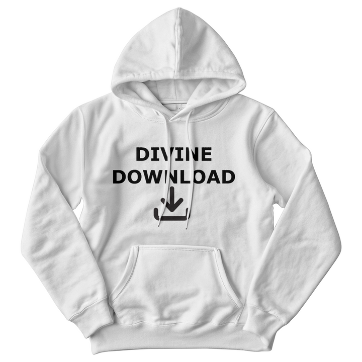 Divine Download (Black) Hooded Sweatshirt – Gift for Her - Gift for Him