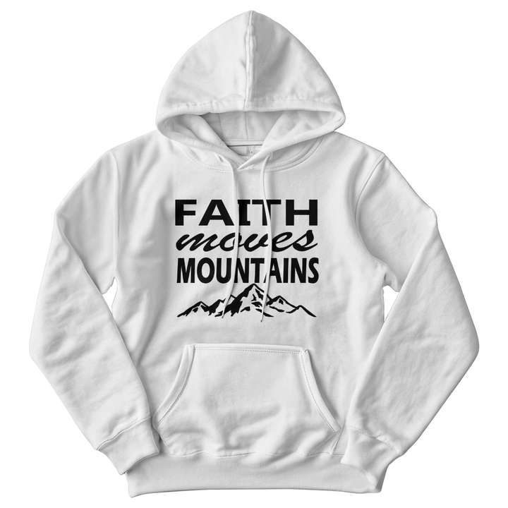 Faith Moves Mountains (Black) Hooded Sweatshirt – Gift for Her - Gift for Him