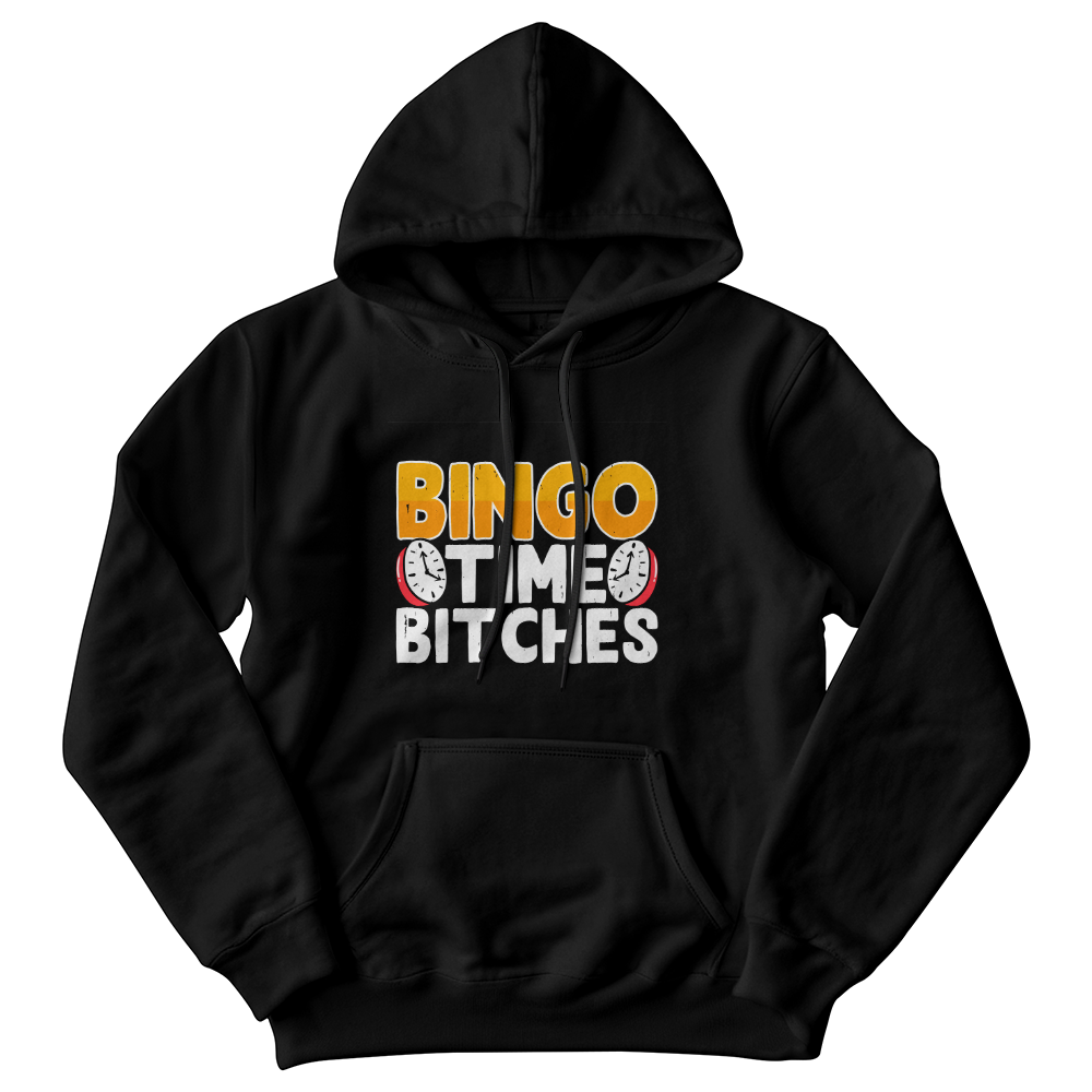 Bingo Time Bitches - Gildan 18500 Unisex Hooded Sweatshirt Front Print - Gift for Her