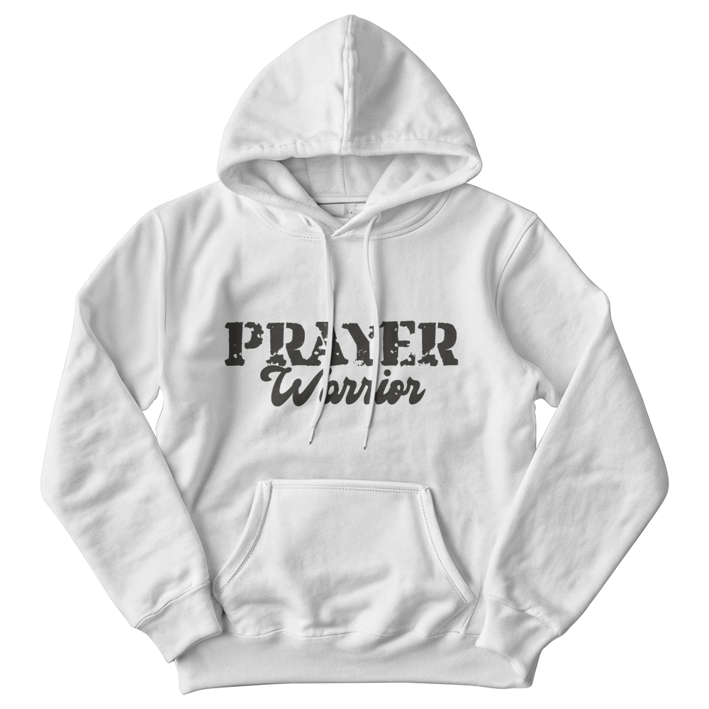 Prayer Warrior (Black) Hooded Sweatshirt – Gift for Her - Gift for Him