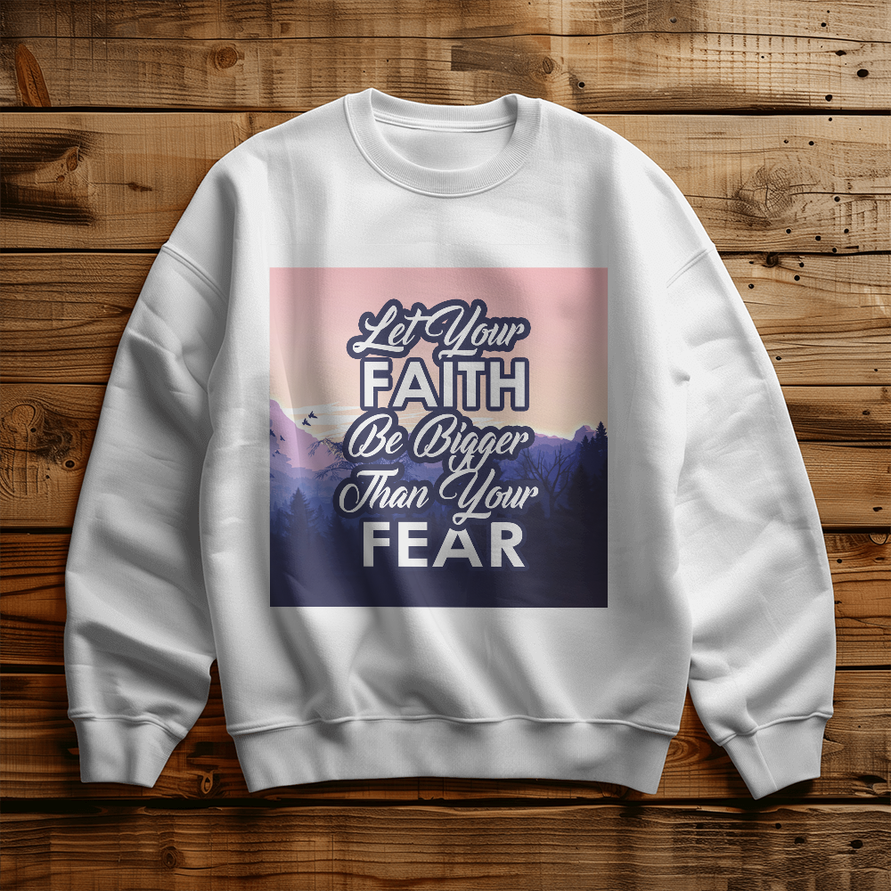 Let Your Faith Be Bigger Than Your Fear Unisex Crewneck Sweatshirt – Gift for Her - Gift for Him