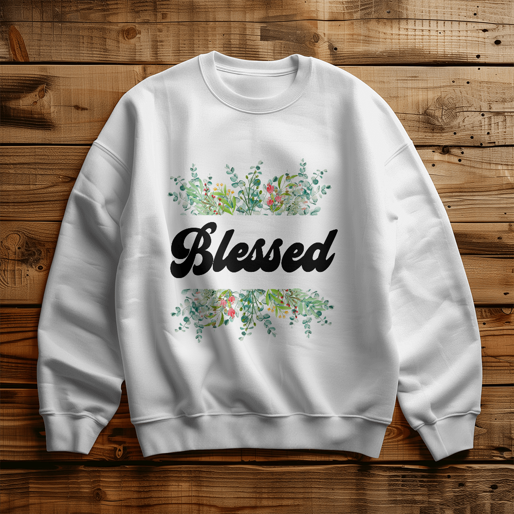 Blessed - Gildan 18000 Unisex Crewneck Sweatshirt Front Print - Gift for Her