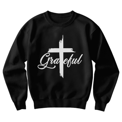 Grateful - Gildan 18000 Unisex Crewneck Sweatshirt Front Print - Gift for Her - Gift for Him