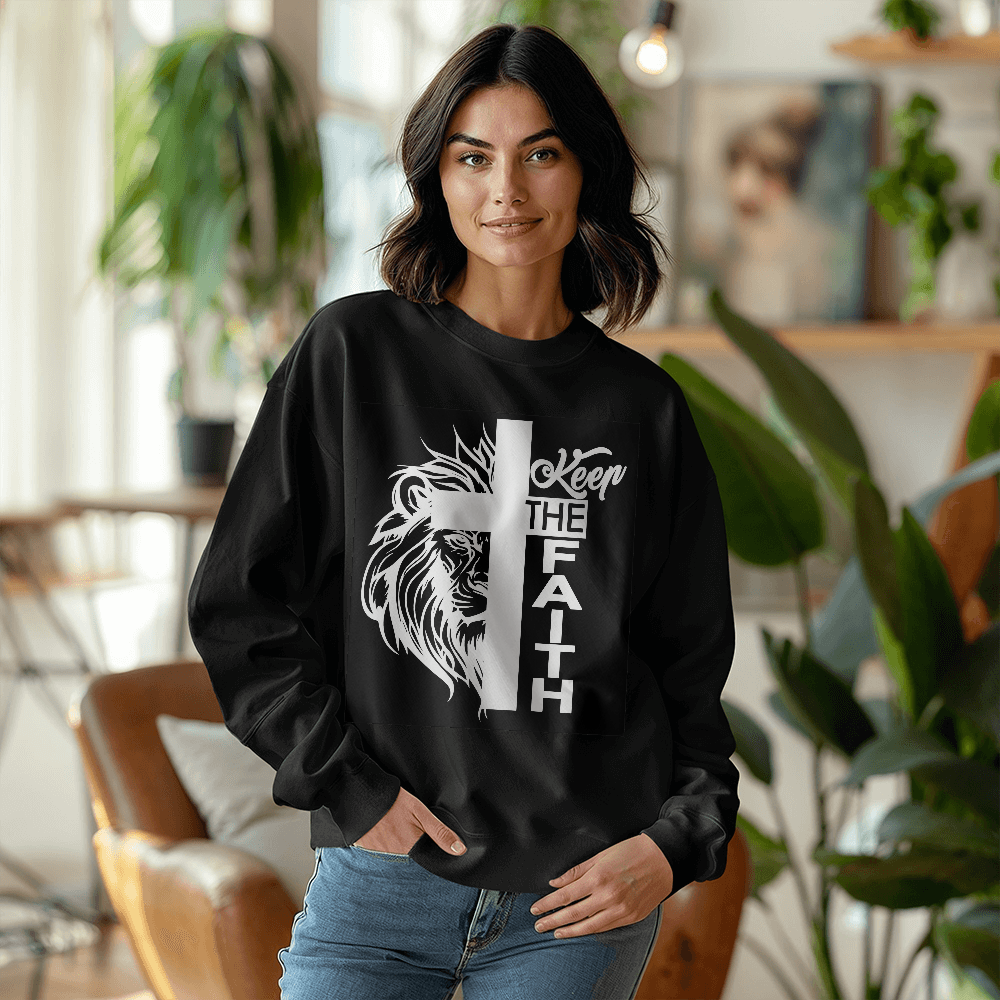 Keep The Faith 02 - Gildan 18000 Unisex Crewneck Sweatshirt Front Print - Gift for Her - Gift for Him