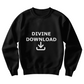 Divine Download (White) - Gildan 18000 Unisex Crewneck Sweatshirt Front Print - Gift for Her - Gift for Him