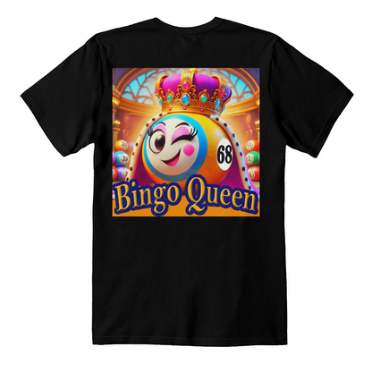 Bingo Queen - Bella + Canvas 3001 Unisex T-shirt Back Print - Gift for Her