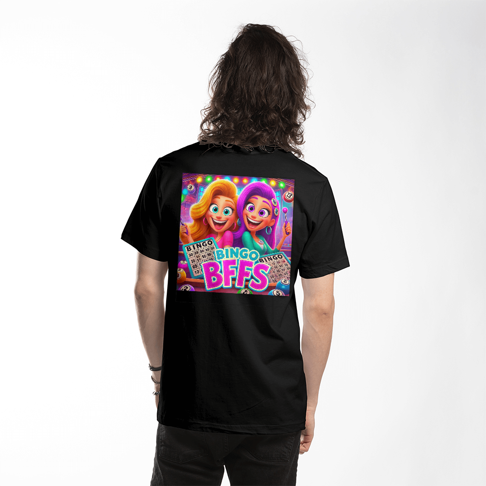 Bingo BFFS 1 - Bella + Canvas 3001 Unisex T-shirt Back Print - Gift for Her