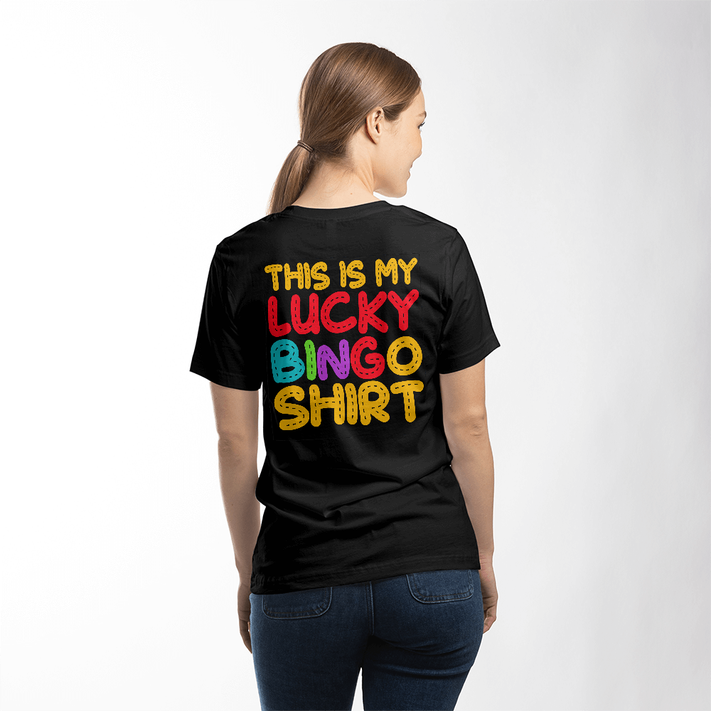 This Is My Lucky Bingo Shirt - Bella + Canvas 3001 Unisex T-shirt Back Print - Gift for Her - Gift for Him