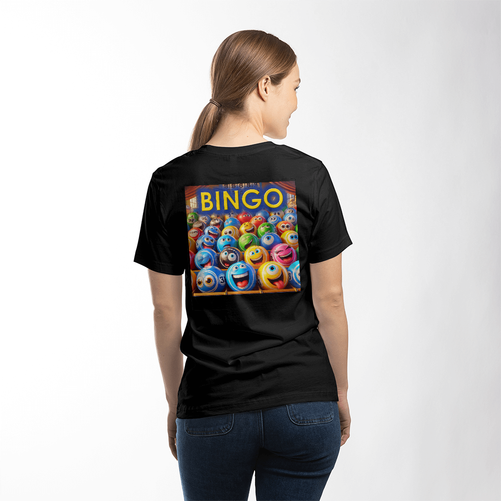 Bingo 1 - Bella + Canvas 3001 Unisex T-shirt Back Print - Gift for Her - Gift for Him