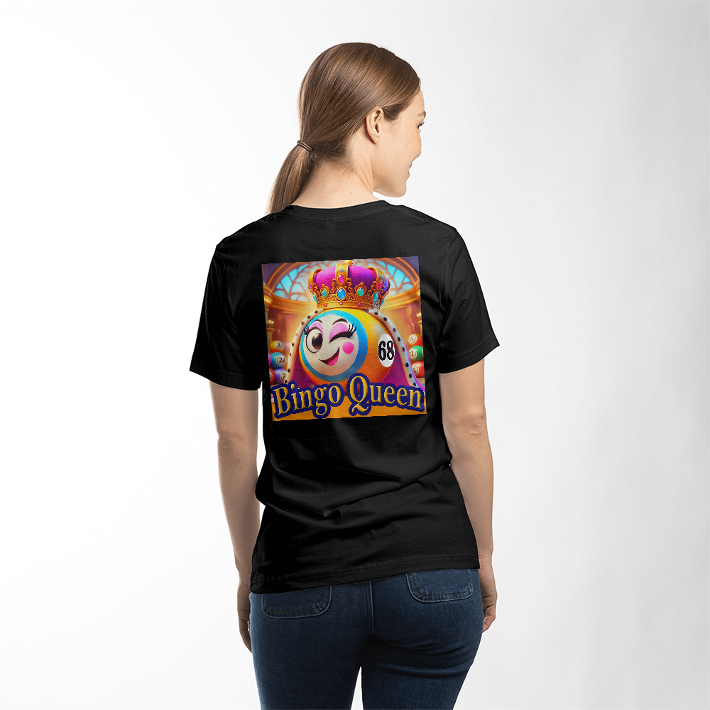 Bingo Queen - Bella + Canvas 3001 Unisex T-shirt Back Print - Gift for Her