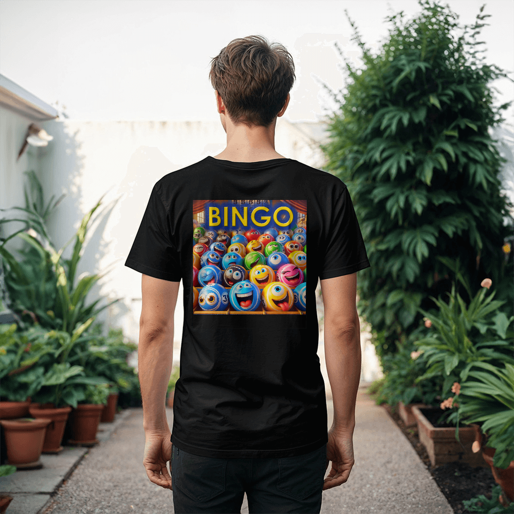 Bingo 1 - Bella + Canvas 3001 Unisex T-shirt Back Print - Gift for Her - Gift for Him