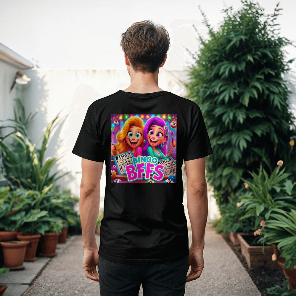 Bingo BFFS 1 - Bella + Canvas 3001 Unisex T-shirt Back Print - Gift for Her
