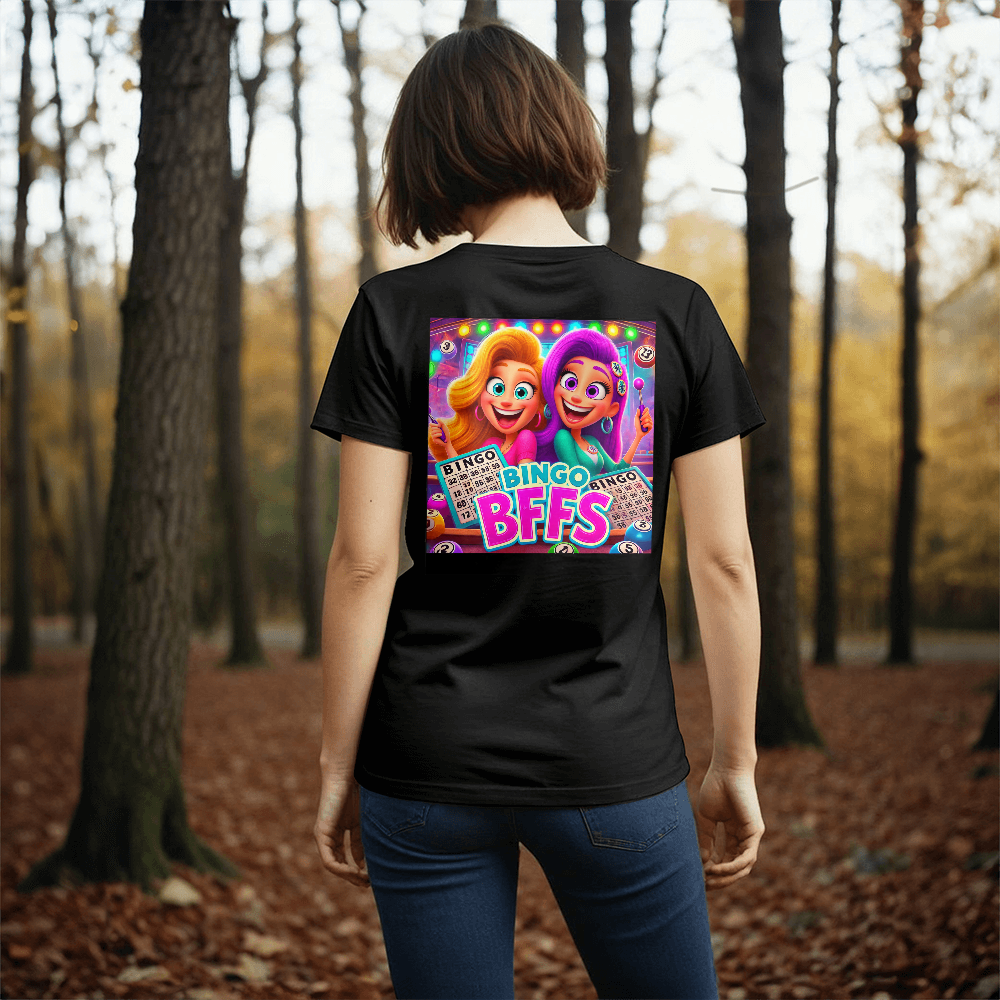 Bingo BFFS 1 - Bella + Canvas 3001 Unisex T-shirt Back Print - Gift for Her