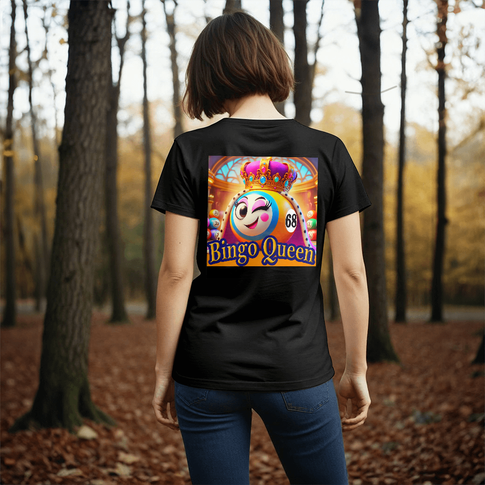 Bingo Queen - Bella + Canvas 3001 Unisex T-shirt Back Print - Gift for Her