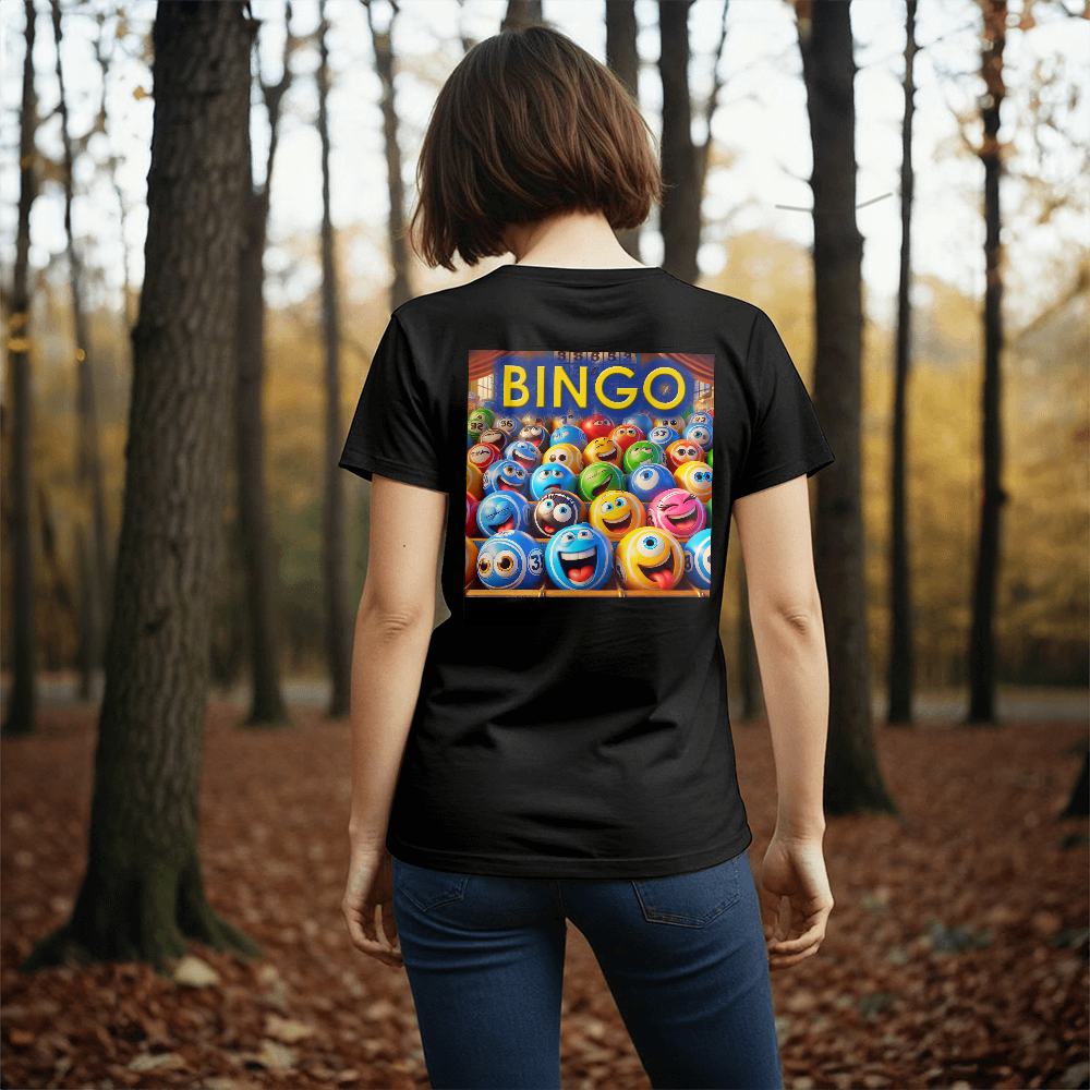 Bingo 1 - Bella + Canvas 3001 Unisex T-shirt Back Print - Gift for Her - Gift for Him