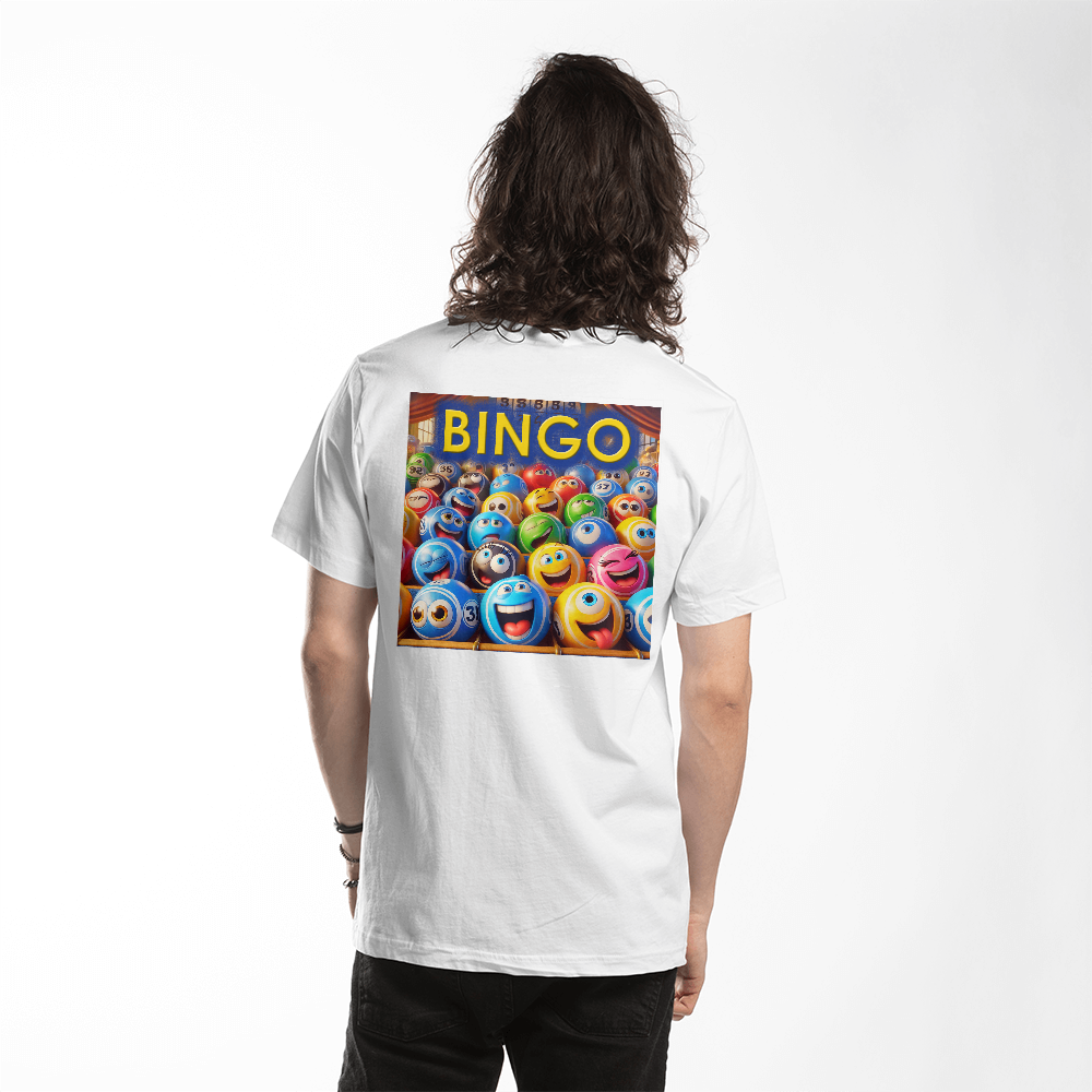 Bingo 1 - Bella + Canvas 3001 Unisex T-shirt Back Print - Gift for Her - Gift for Him