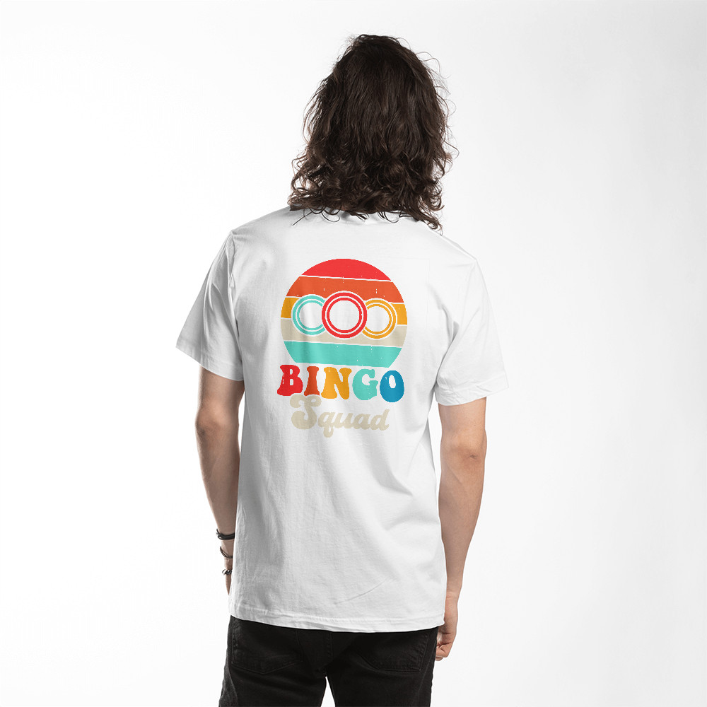 Bingo Squad - Bella + Canvas 3001 Unisex T-shirt Back Print - Gift for Her - Gift for Him