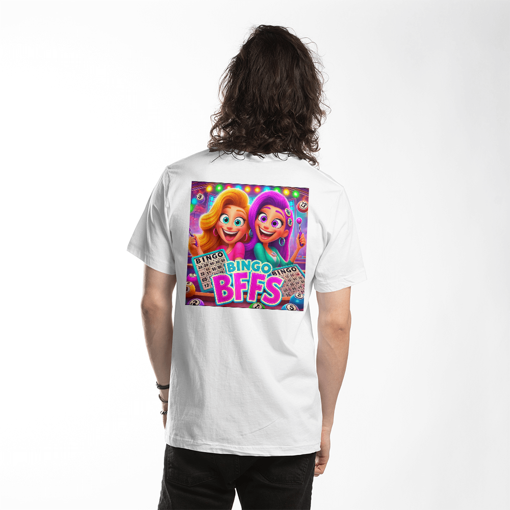 Bingo BFFS 1 - Bella + Canvas 3001 Unisex T-shirt Back Print - Gift for Her