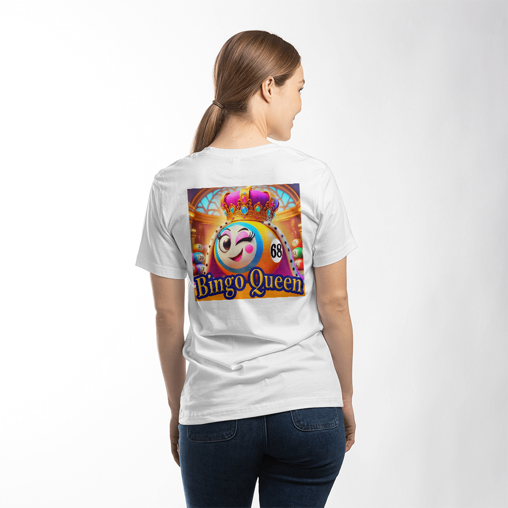 Bingo Queen - Bella + Canvas 3001 Unisex T-shirt Back Print - Gift for Her