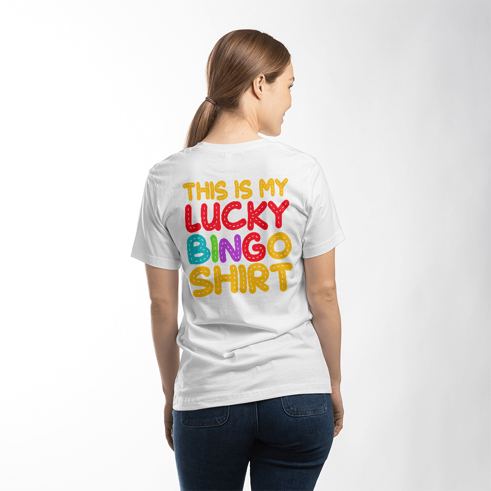 This Is My Lucky Bingo Shirt - Bella + Canvas 3001 Unisex T-shirt Back Print - Gift for Her - Gift for Him