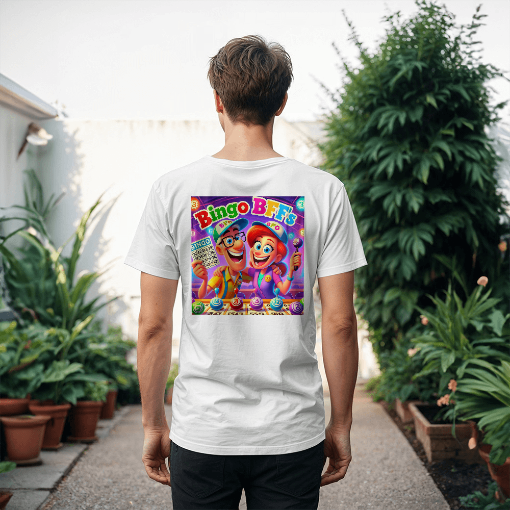 Bingo BFFS 2 - Bella + Canvas 3001 Unisex T-shirt Back Print - Gift for Her - Gift for Him
