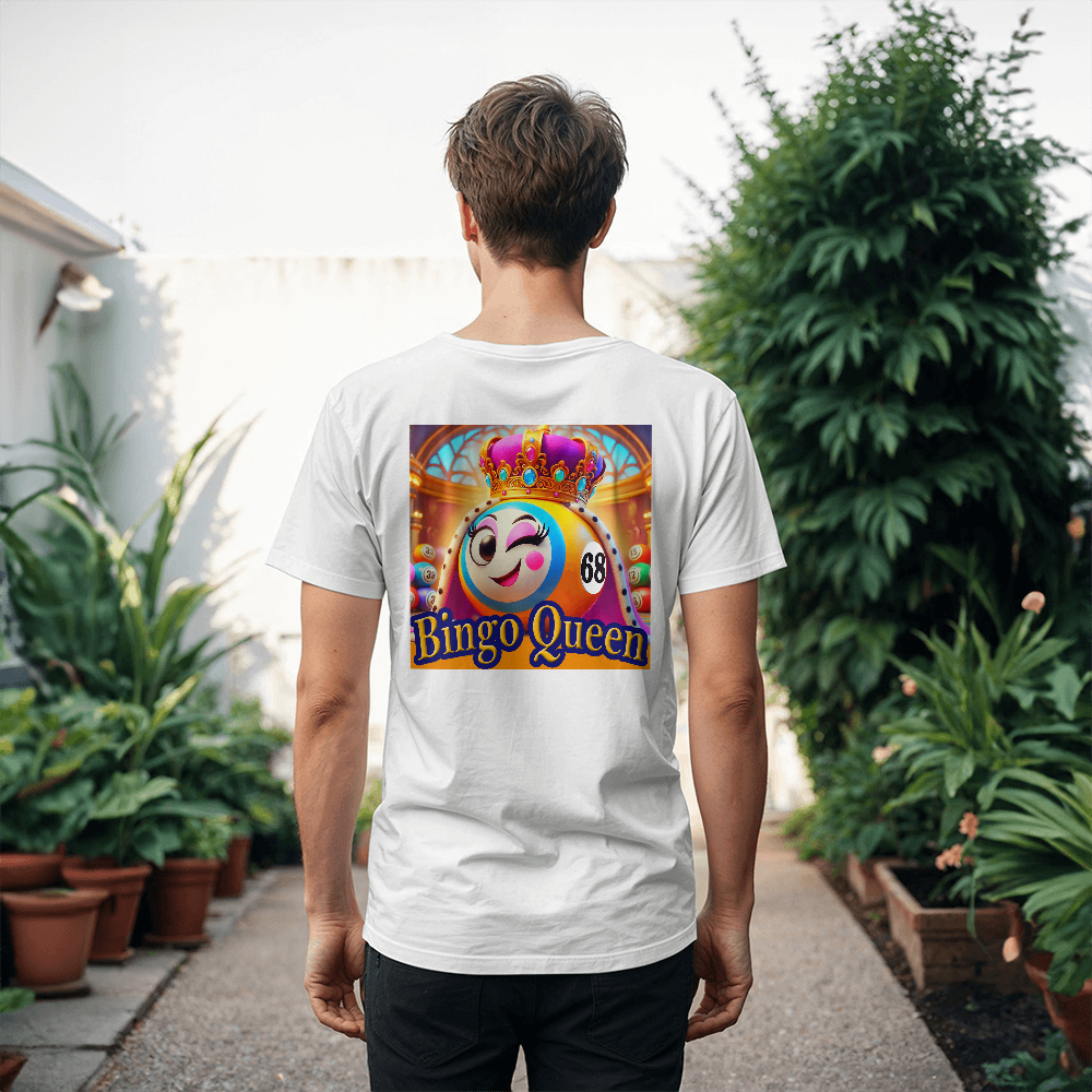 Bingo Queen - Bella + Canvas 3001 Unisex T-shirt Back Print - Gift for Her