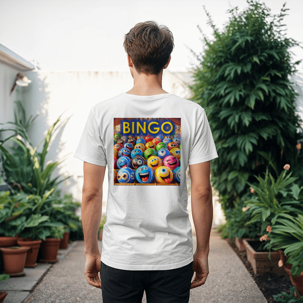 Bingo 1 - Bella + Canvas 3001 Unisex T-shirt Back Print - Gift for Her - Gift for Him