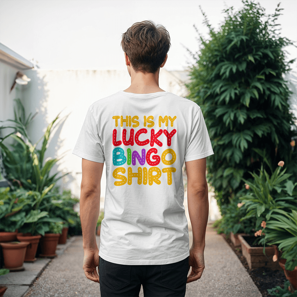 This Is My Lucky Bingo Shirt - Bella + Canvas 3001 Unisex T-shirt Back Print - Gift for Her - Gift for Him